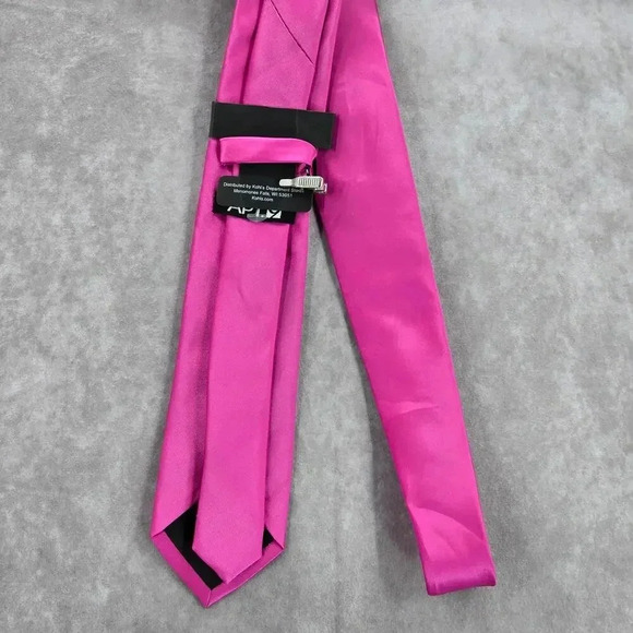 Apt. 9 Pink Solid 100% Polyester Narrow Men's Neck Tie NWT - Picture 3 of 5